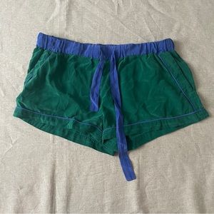 Silk Colorblock pajama lounge shorts